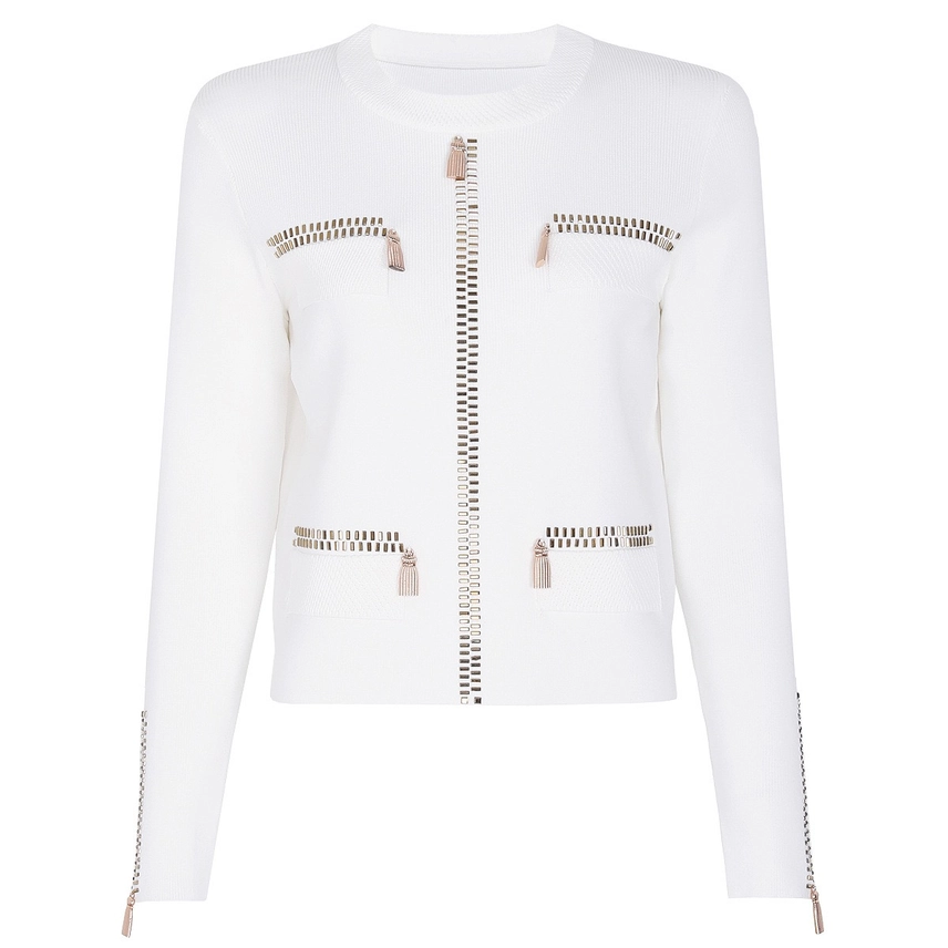 102Y Sparkling Rhinestone Knit Jacket and Relaxed Pants Set