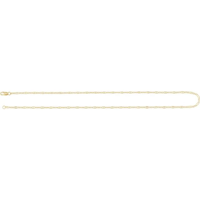 14K Yellow Gold-Filled 2.3 mm Dapped Cable 18" Chain