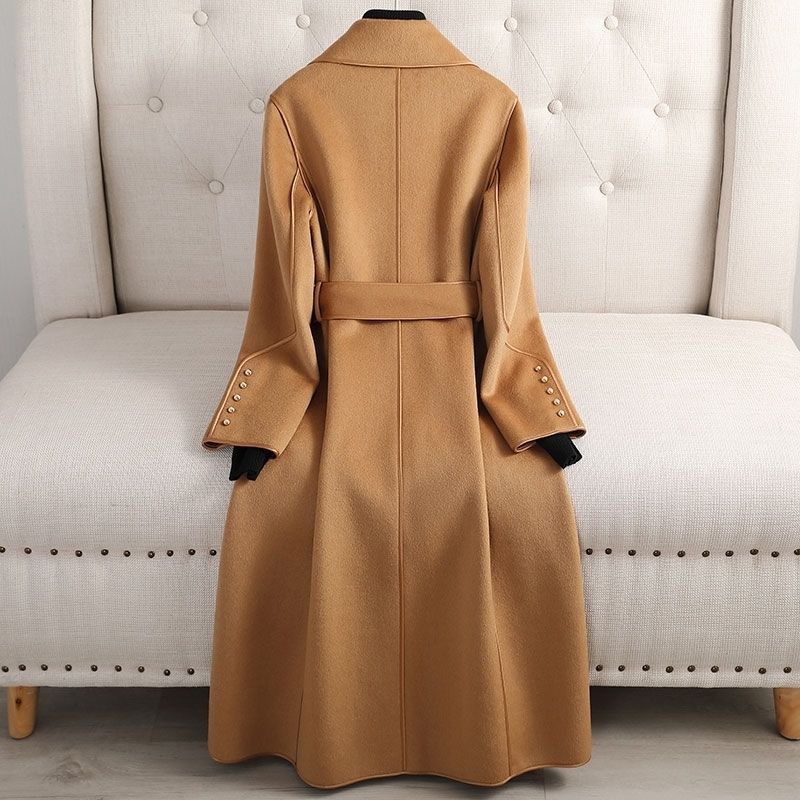 CT86S Slim Double-Faced Wool Belted Coat For Women