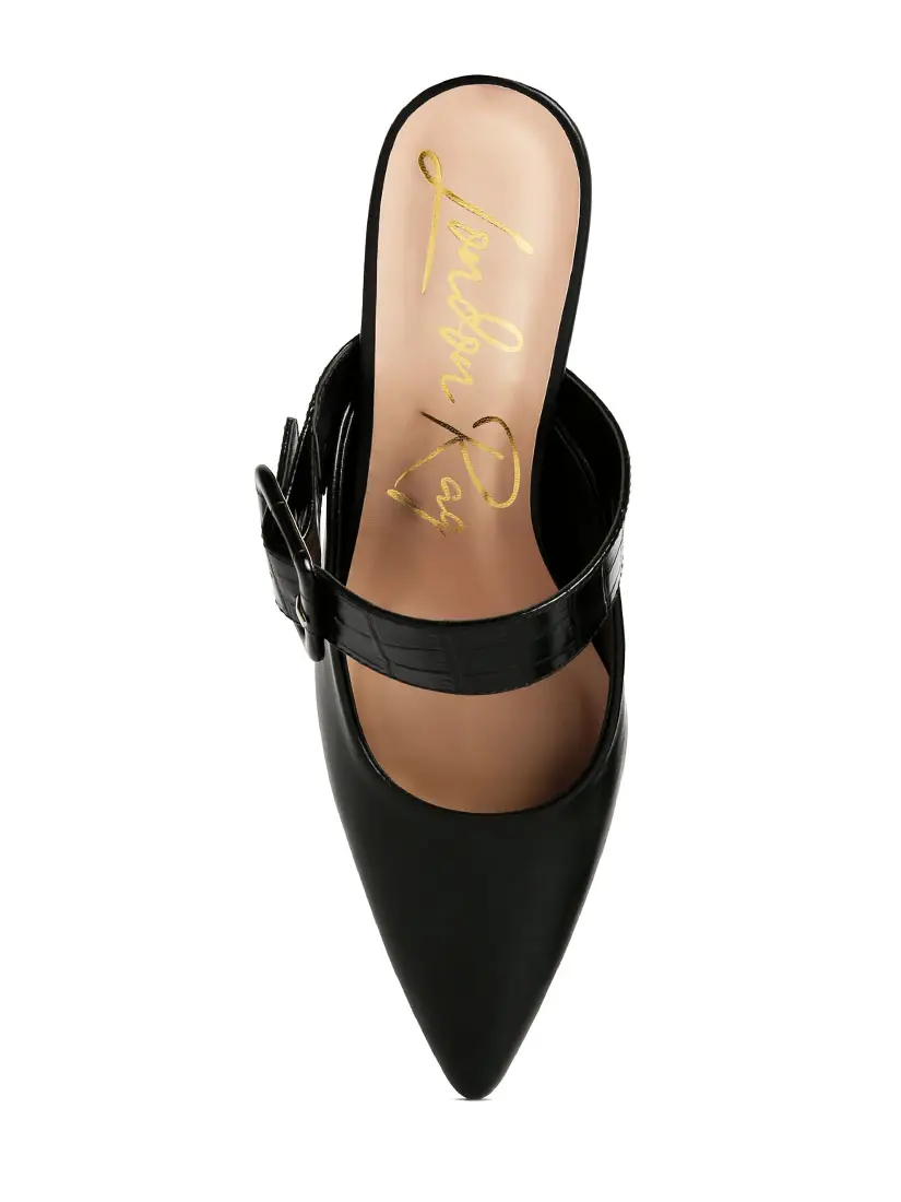 Shein Star Slim Block Heel Mules