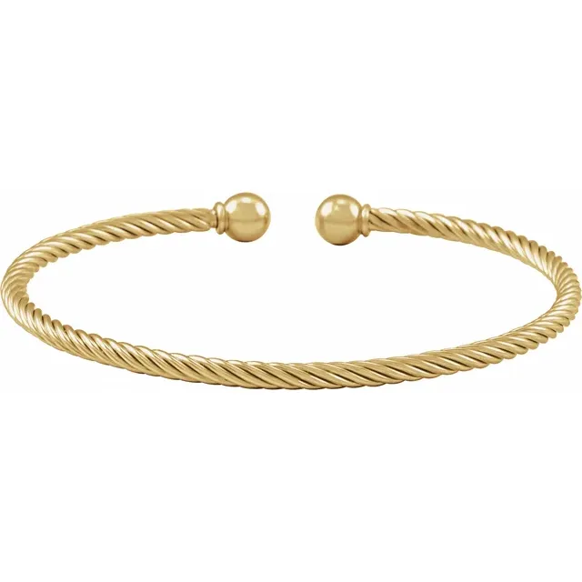 Gold Twisted Bangle Bracelet