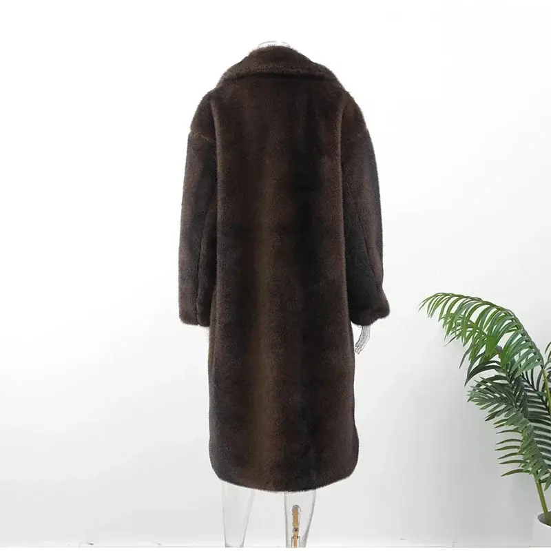 Old School Vintage Long Faux Fur Trench Coat