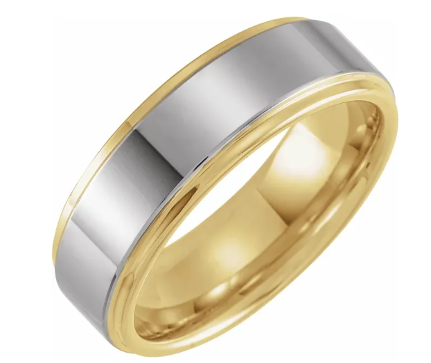 Two-Tone Gold and Silver Wedding Band