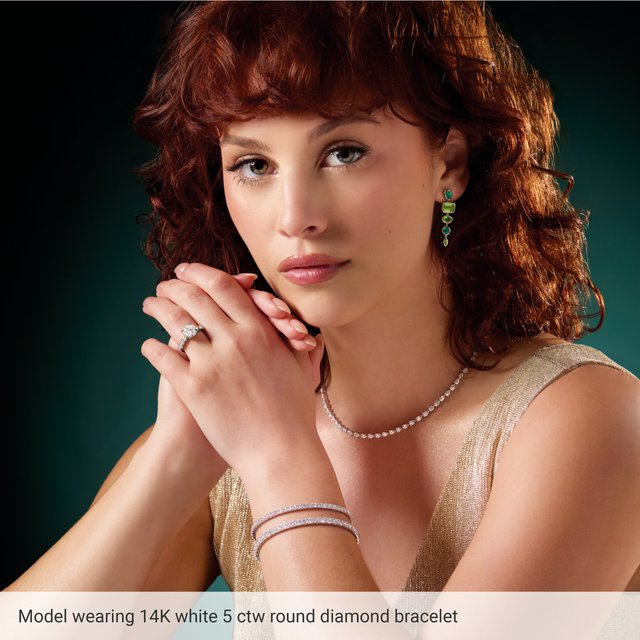 Natural Diamond Flexible Bangle 7" Bracelet