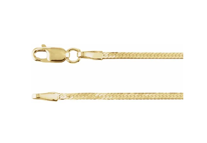 Gold Herringbone Chain Necklace