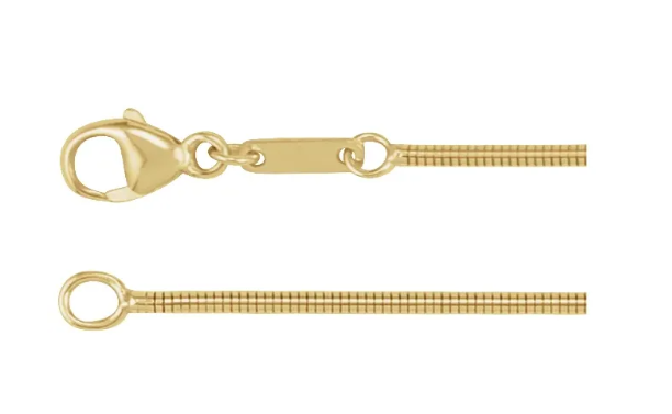 14K Yellow Gold 1.2mm Chain Necklace