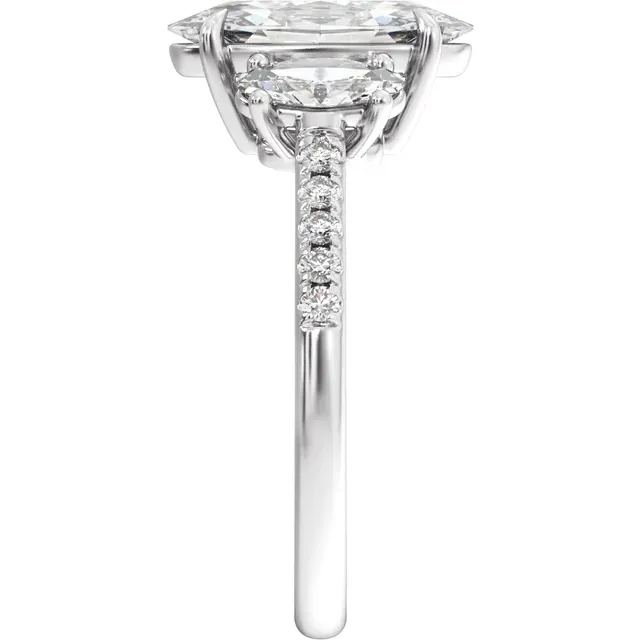 Rose Gold Three-Stone Diamond Ring