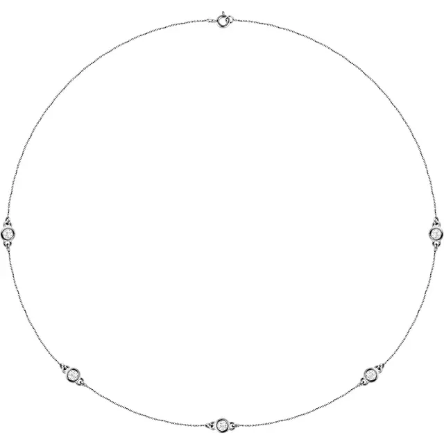 14K Yellow Gold 1/4 CTW Natural Diamond 5-Station 18" Necklace