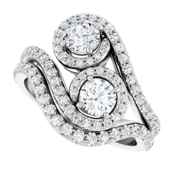 Elegant Diamond Curved Ring