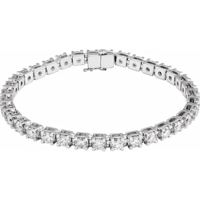 14K White Gold 2ctw Round Diamond Bracelet
