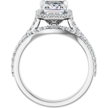 Emerald Cut Diamond Engagement Ring Set