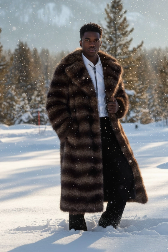 Men's Luxurious Faux Fur Coat