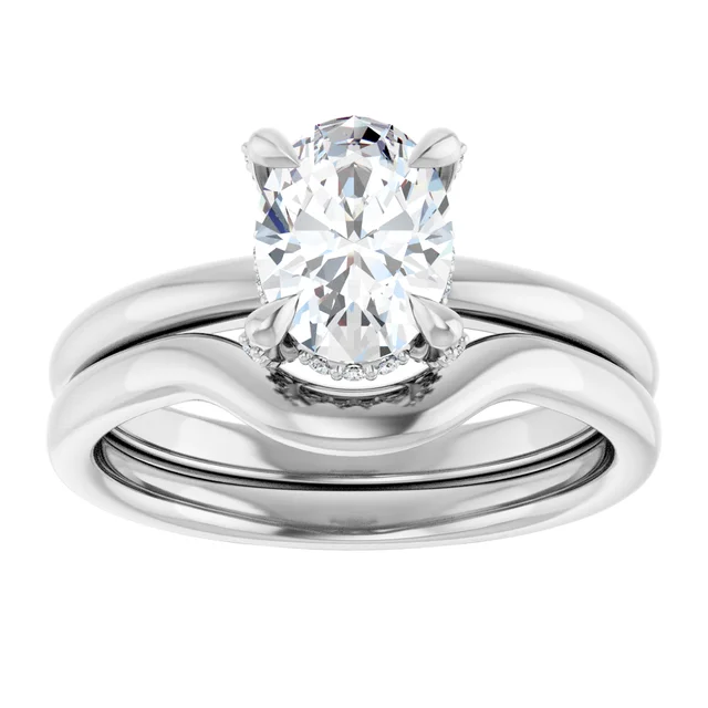 Oval Cut Diamond Engagement Ring Set