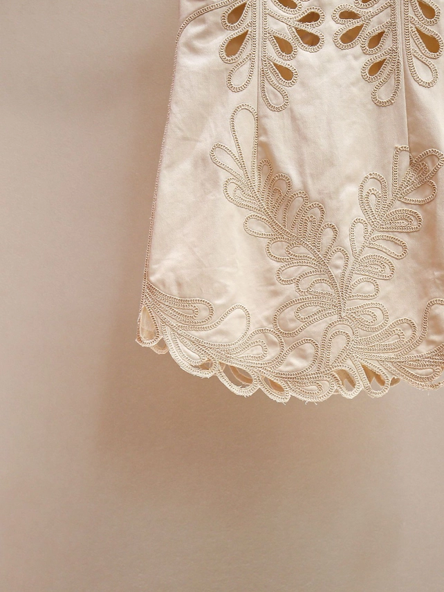 DR770Y Embroidered Sleeveless Dress with Scalloped Hem