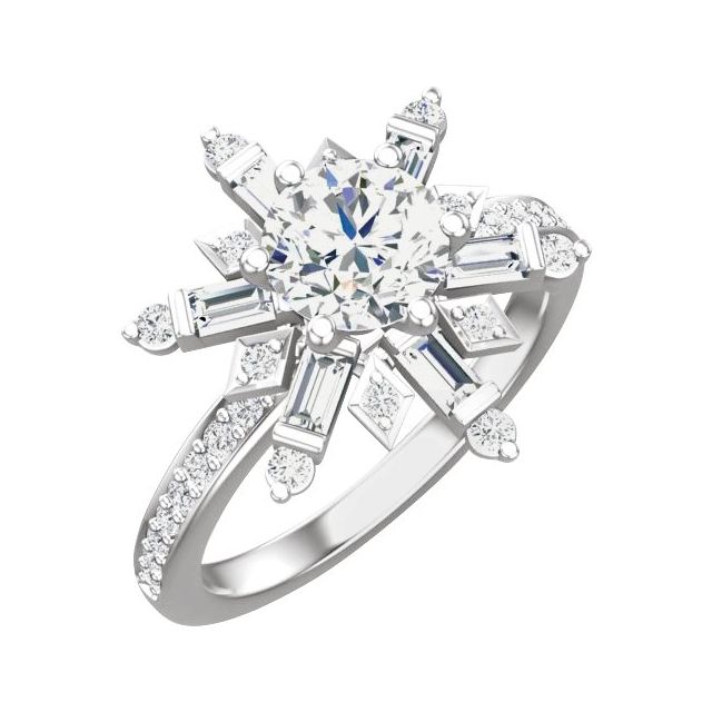 Diamond Snowflake Engagement Ring