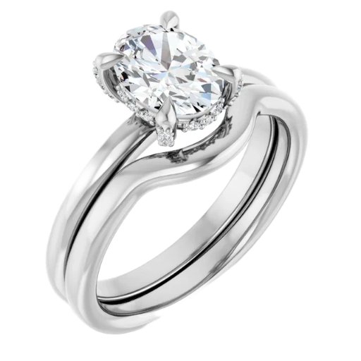 Oval Cut Diamond Engagement Ring Set
