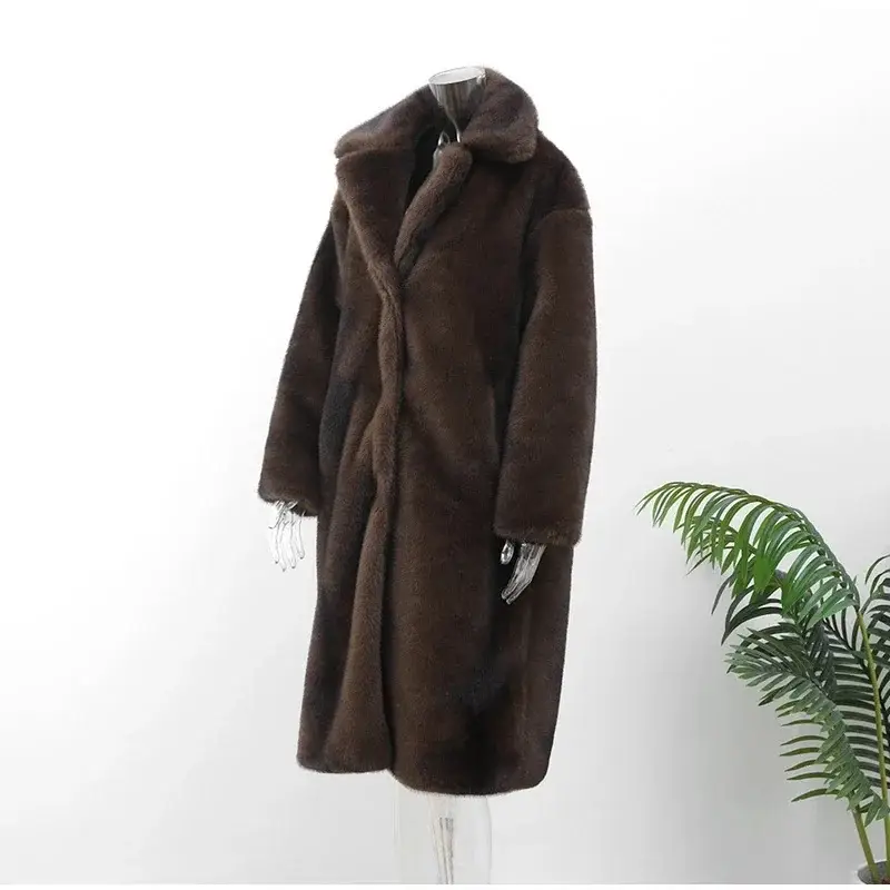 Old School Vintage Long Faux Fur Trench Coat