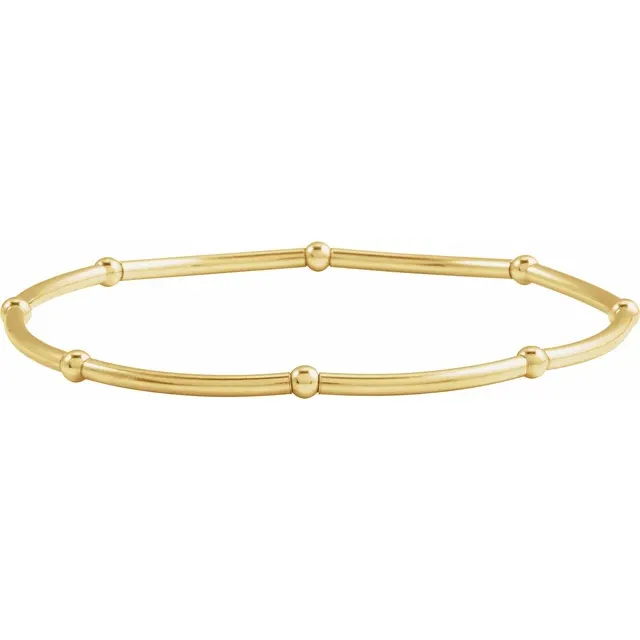 Gold Beaded Bangle Bracelet