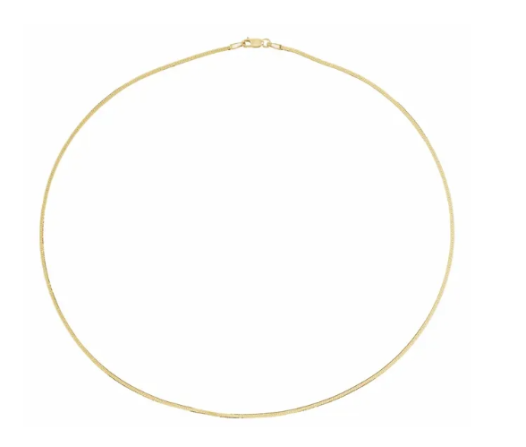 Gold Herringbone Chain Necklace