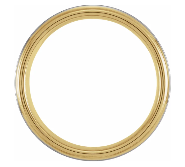 Two-Tone Gold and Silver Wedding Band