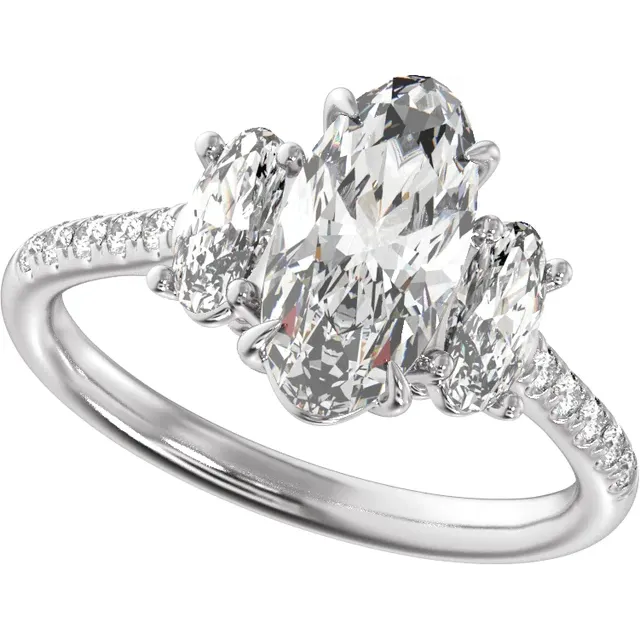 Rose Gold Three-Stone Diamond Ring