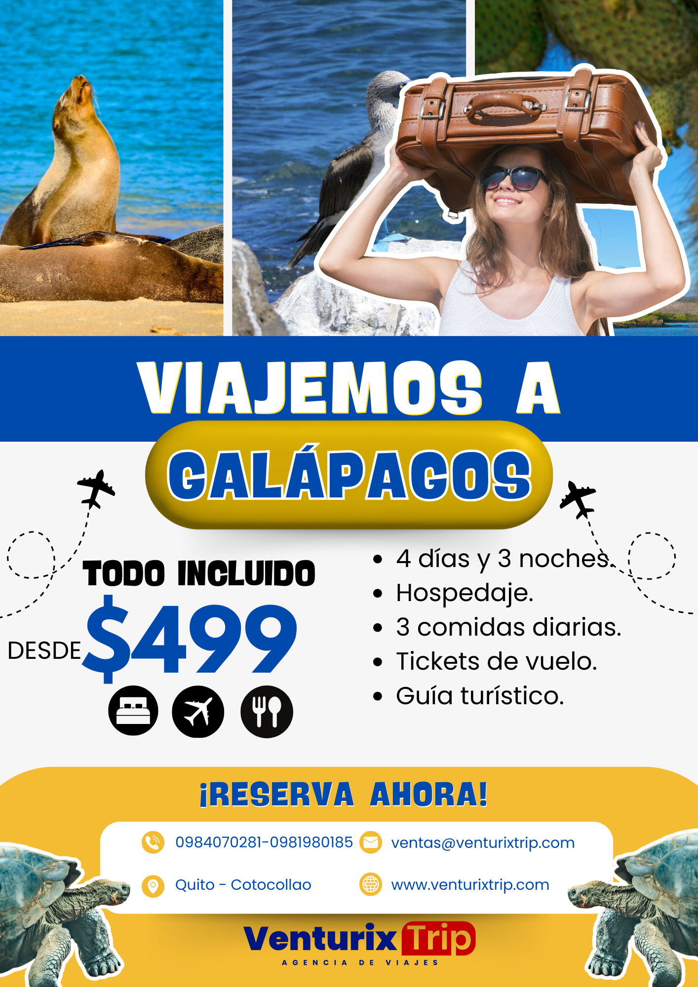 🌋 Tour a Galápagos – Todo Incluido | Desde $499 | Venturix Trip