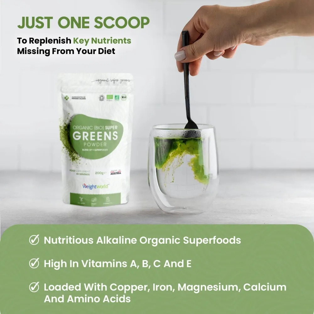 Organic Supergreens Powder With 9 Superfoods