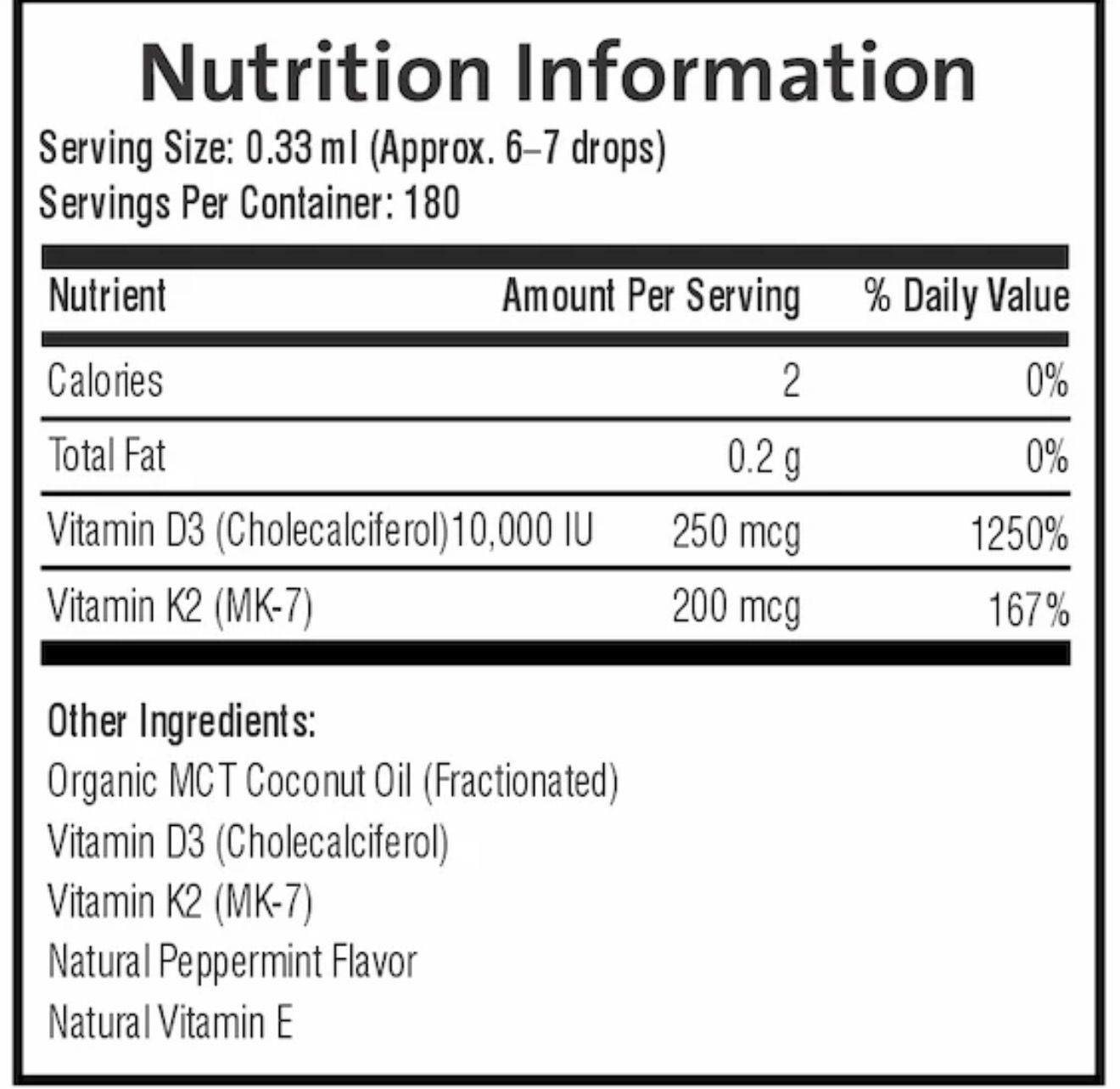 Vitamine D3+K2 Gouttes