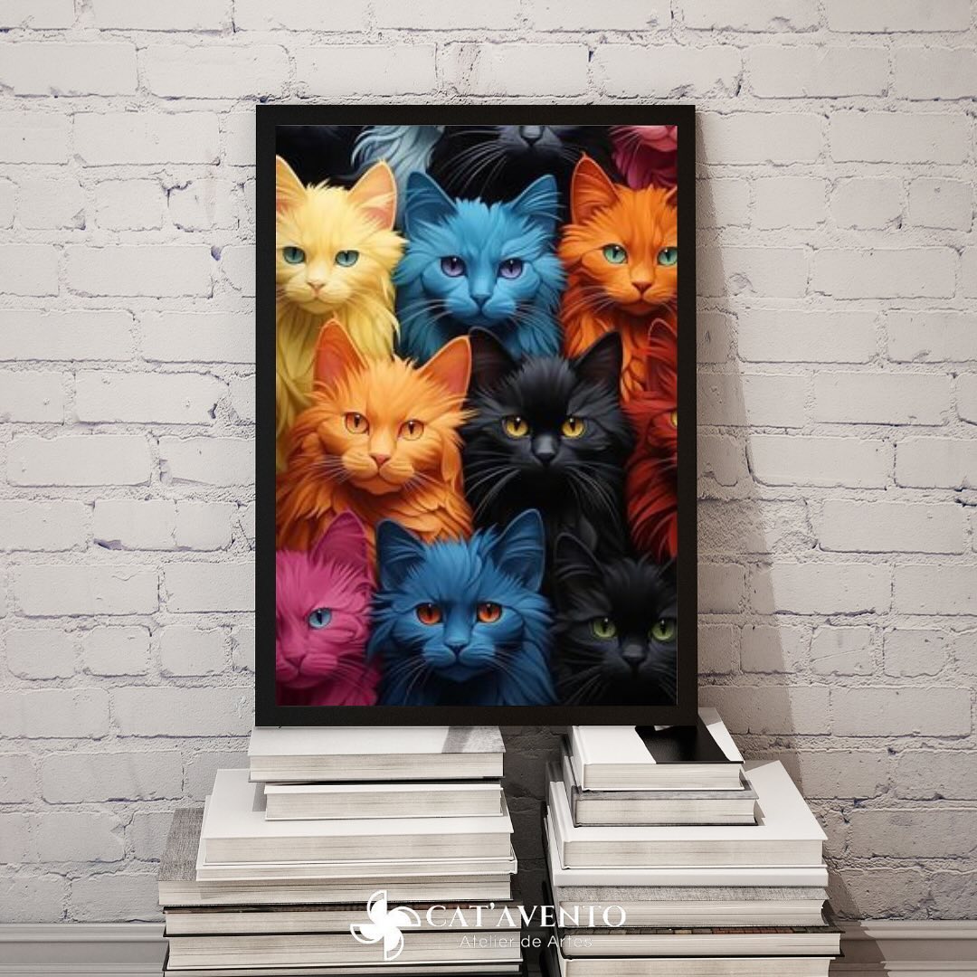 Arte Gatos Coloridos