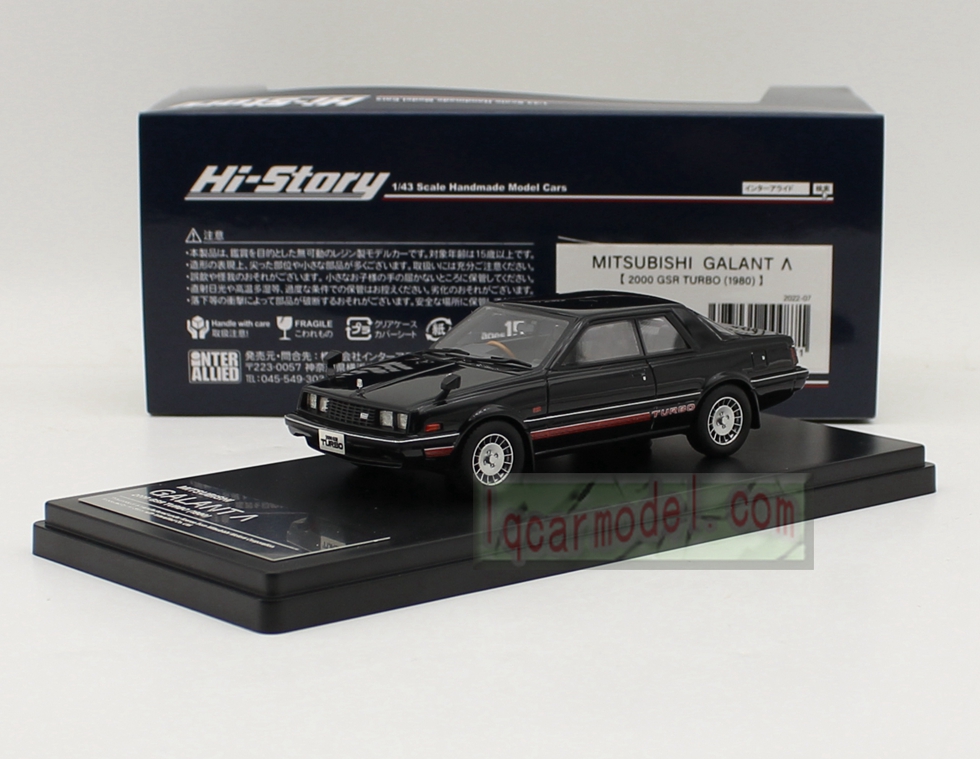 1/43 HI STORY MITSUBISHI GALANT A 2000 GSR TURBO 1980 HS382 BK Resin model 
