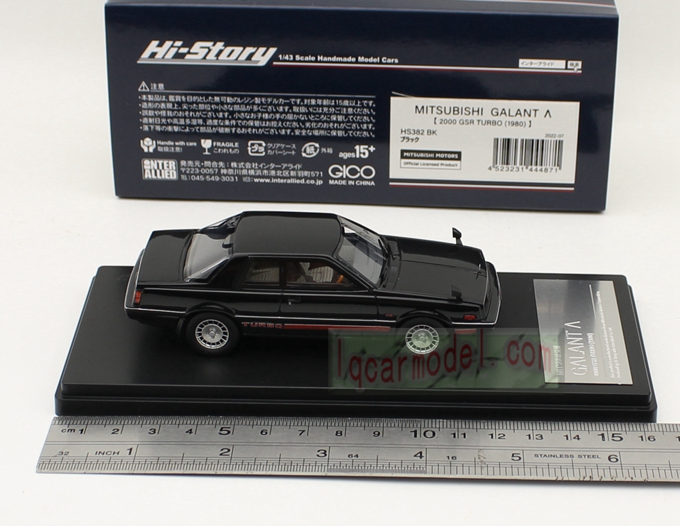 1/43 HI STORY MITSUBISHI GALANT A 2000 GSR TURBO 1980 HS382 BK Resin model 