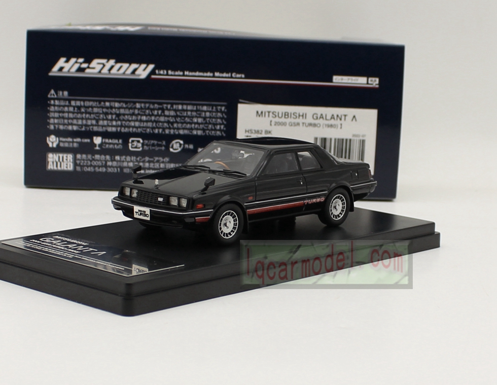 1/43 HI STORY MITSUBISHI GALANT A 2000 GSR TURBO 1980 HS382 BK Resin model 