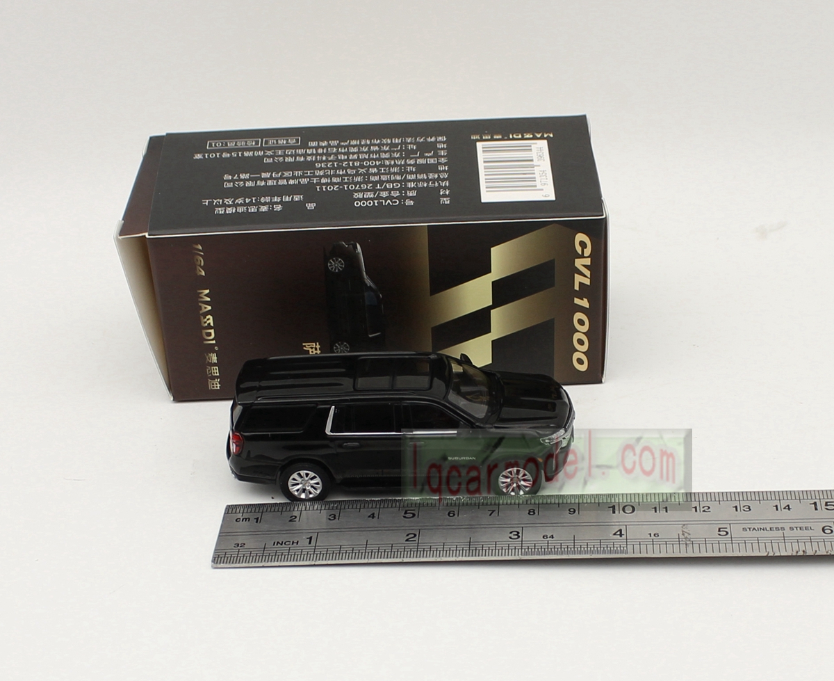 1/64 Masdi Chevrolet Suburban SUV Metal Car Model Diecast Black color 