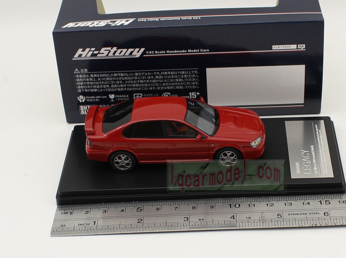 1/43 HI STORY SUBARU LEGACY B4 Blitzen 2003 HS369 RE Red Resin car model 
