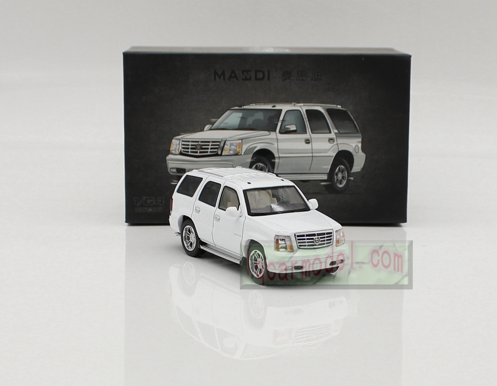 1/ 64 Masdi Cadillac 2005 Escalade SUV White Metal Car Model Diecast