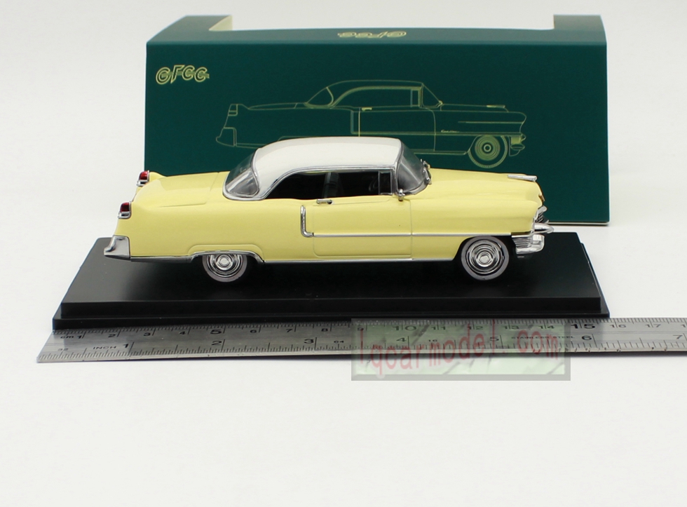 1/43 Scale GFCC 1955 Cadillac Coupe Deville Car model Diecast Yellow&White 