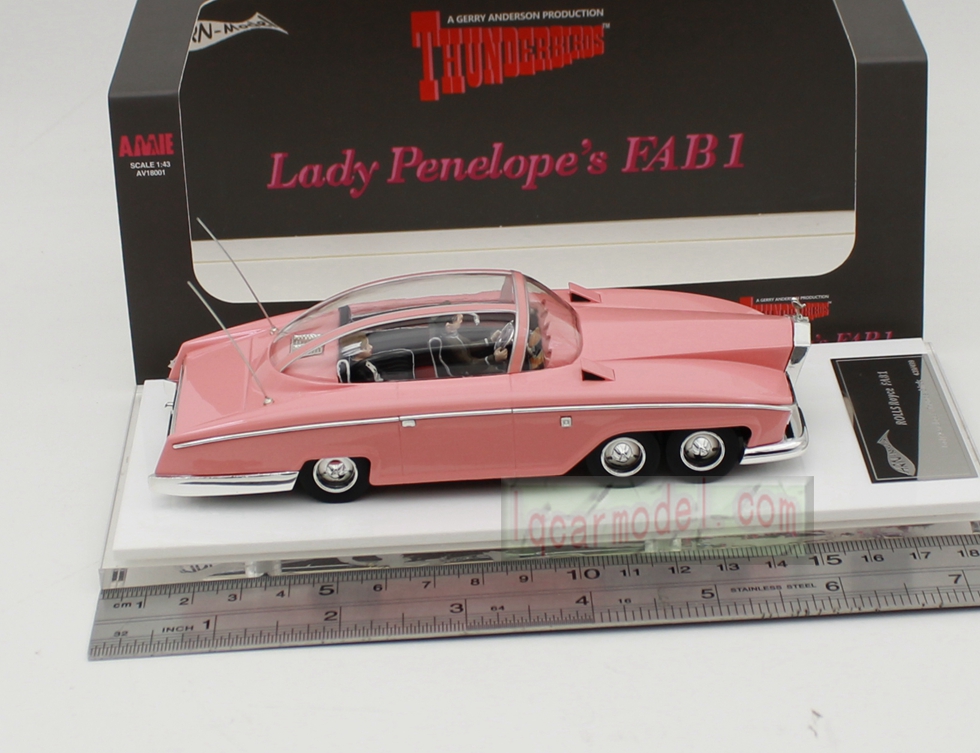 1/43 HRN Rolls Royce Thunderbirds FAB1 Lady Penelope's Pink with driver Resin Car model /Flaw 
