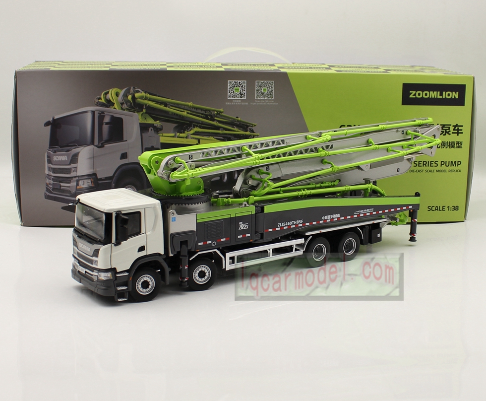 1/38 Zoomlion 62X-6RZ Concrete Pump SCANIA Truck Diecast Car Model