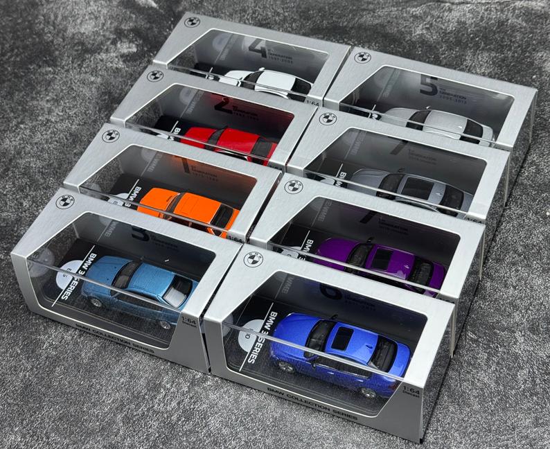 1/64 BMW 3 Series 7 Generations 50 Years Souvenir Almost Real Diecast Model Car 8pcs/set