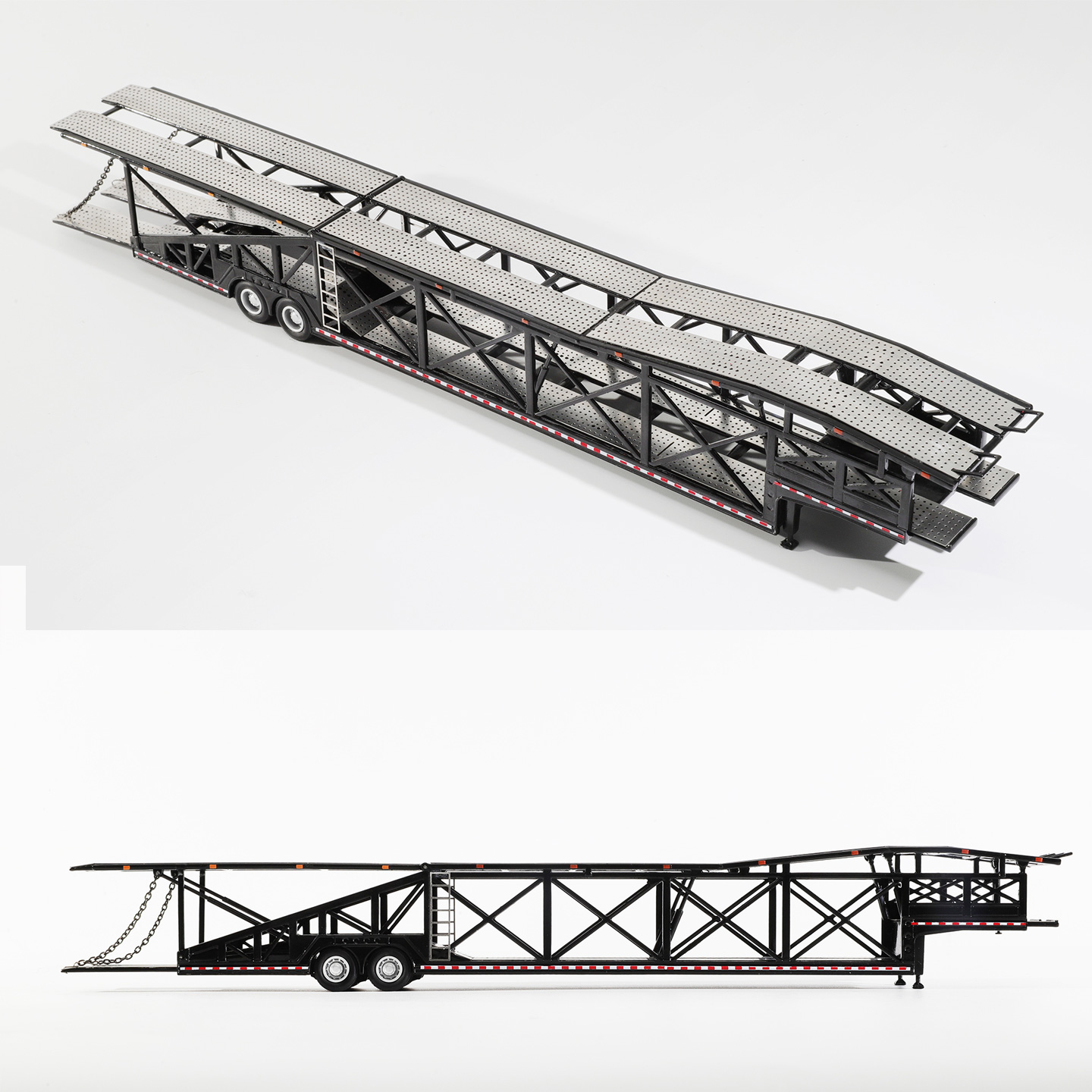 1/64 CAR CARRIER TRAILER  Trailer-Car METAL Truck Diecast Black Color