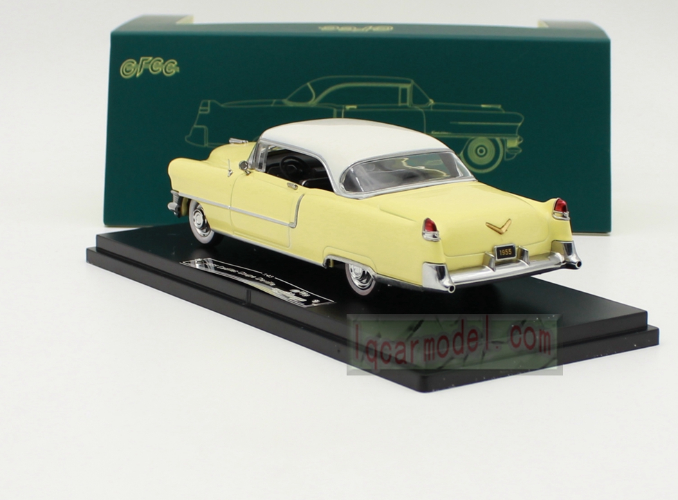 1/43 Scale GFCC 1955 Cadillac Coupe Deville Car model Diecast Yellow&White 