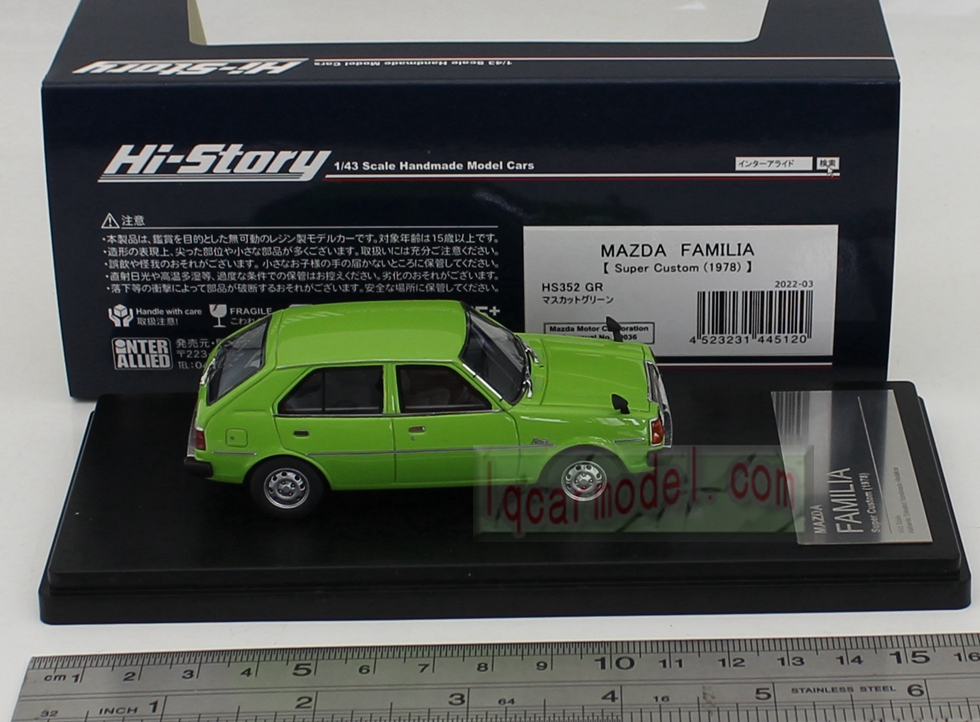 1/43 Hi story MAZDA FAMILIA Super Custom 1978 HS352 GR Resin car model 
