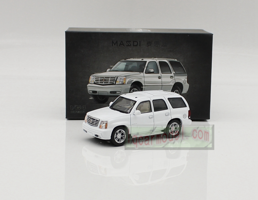 1/ 64 Masdi Cadillac 2005 Escalade SUV White Metal Car Model Diecast