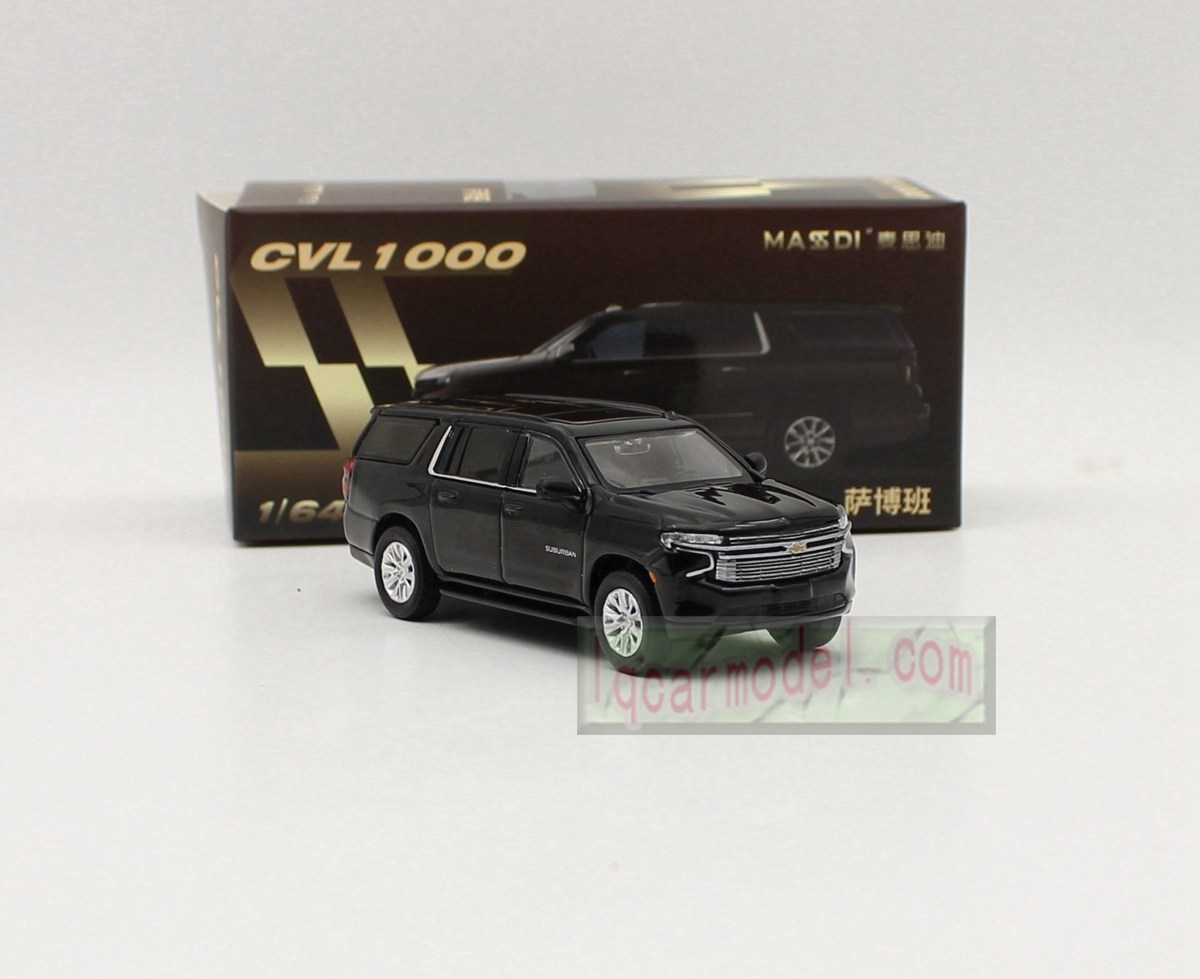 1/64 Masdi Chevrolet Suburban SUV Metal Car Model Diecast Black color 