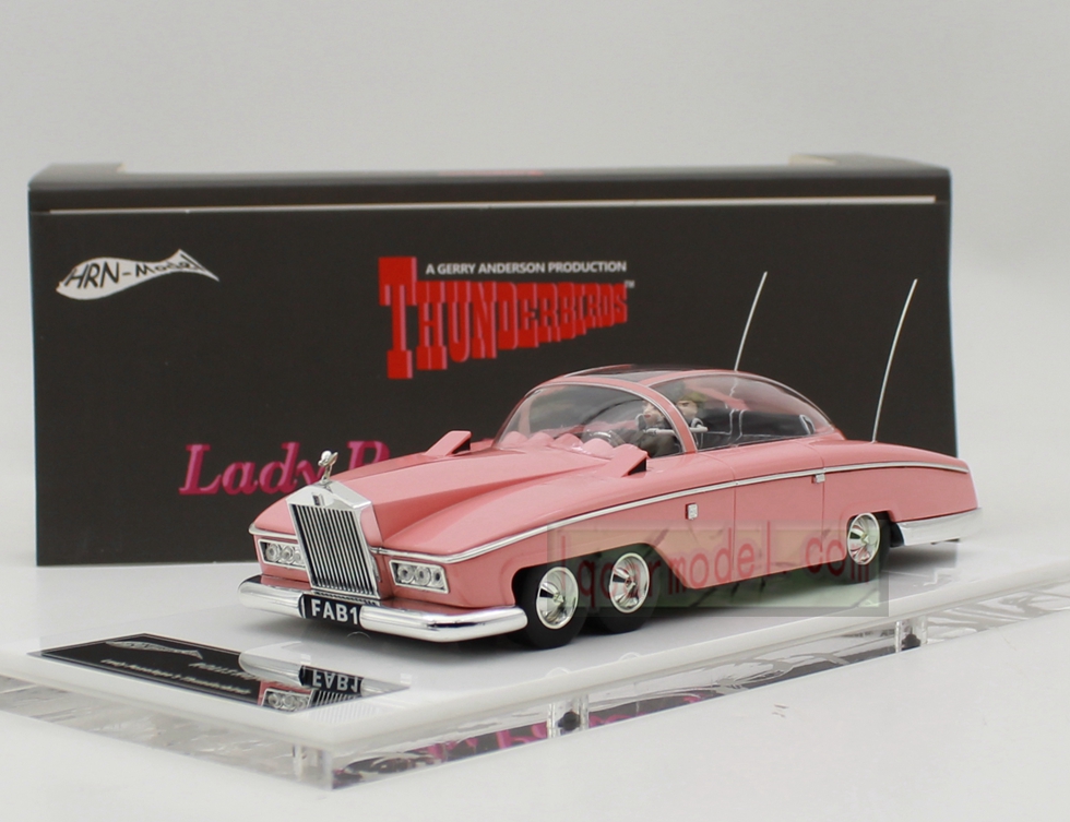 1/43 HRN Rolls Royce Thunderbirds FAB1 Lady Penelope's Pink with driver Resin Car model /Flaw 