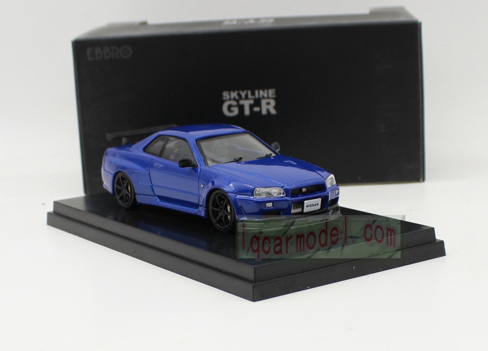 1/43 Ebbro Nissan R34 GT-R Skyline Diecast Car model Blue