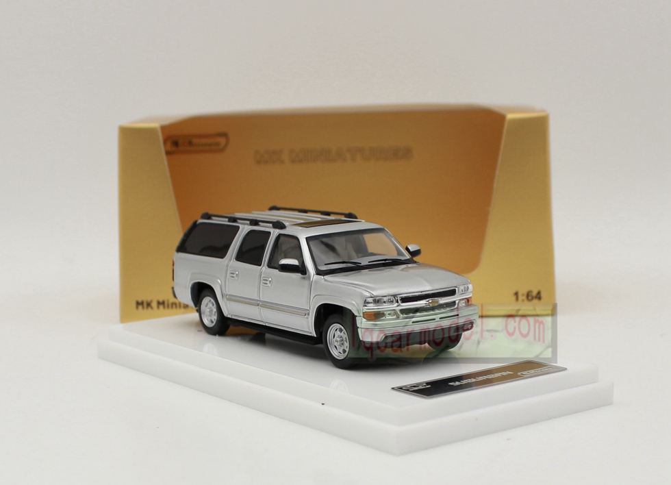 1/64 MK Miniatures Chevrolet Suburban Silver Diecast Car Model 