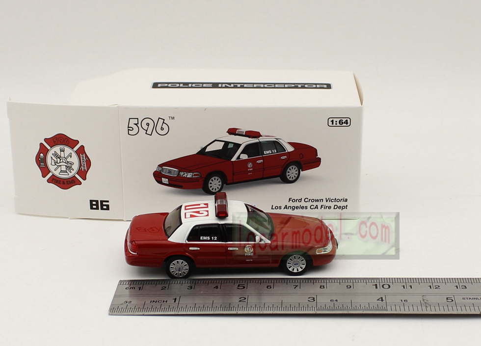 1/ 64 Scale FORD CROWN VICTORIA LOS ANGELES CA FIRE DEPT Car model Diecast