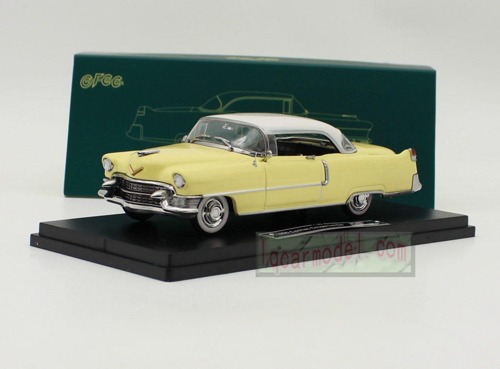 1/43 Scale GFCC 1955 Cadillac Coupe Deville Car model Diecast Yellow&White 