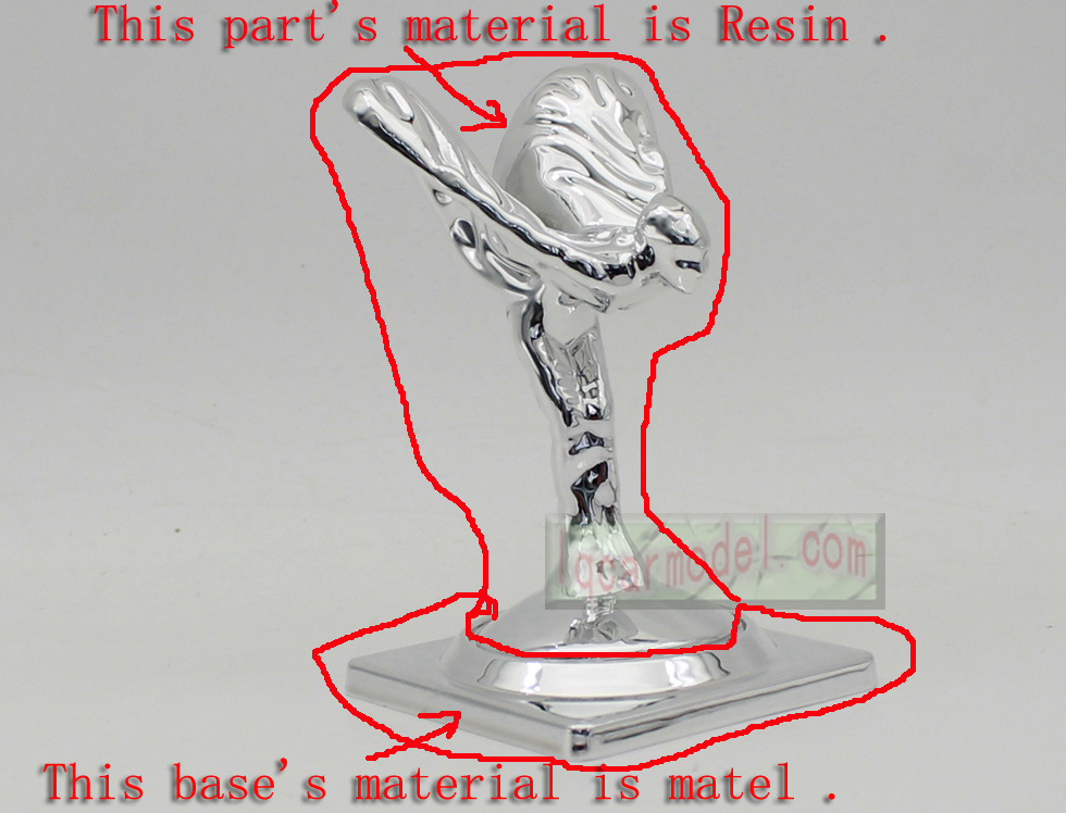 Rolls Royce Ornament Mascot RR Resin Metal Model Decorations Silver color